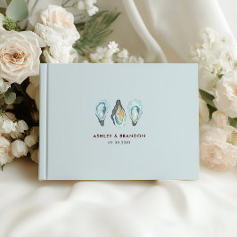 Watercolor Oyster Coastal Seaside Wedding Gastenboek