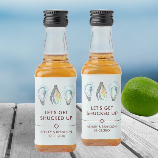 Watercolor Oyster Coastal Seaside Wedding Likeurfles Etiket