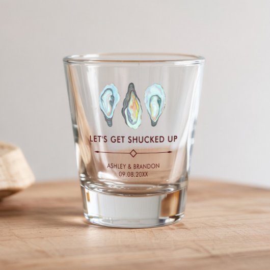 Watercolor Oyster Coastal Seaside Wedding Shot Glas