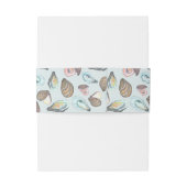 Watercolor Oyster Coastal Seaside Wedding Uitnodigingen Wikkel (Achterkant Voorbeeld)