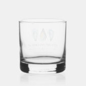 Watercolor Oyster Coastal Seaside Wedding Whisky Glas (Achterkant)