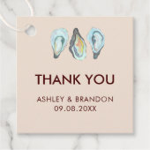 Watercolor Oyster Coastal Wedding Thank You Bedankjes Labels (Voorkant)