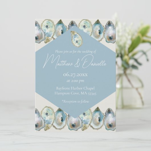 Watercolor Oyster Kaart (Staand voorkant)
