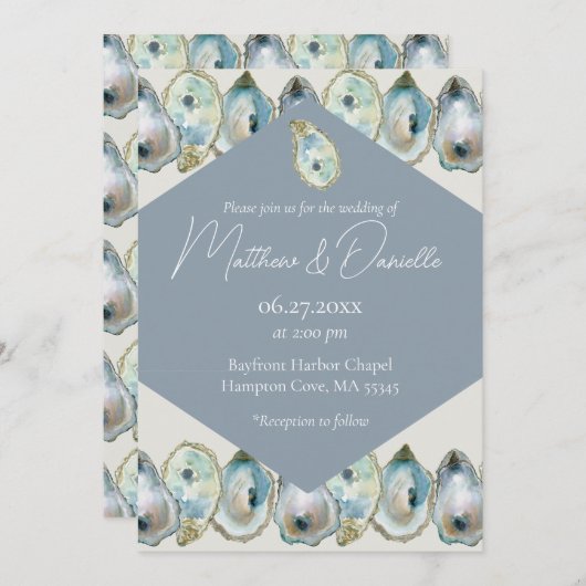 Watercolor Oyster Kaart (Voorkant / Achterkant)