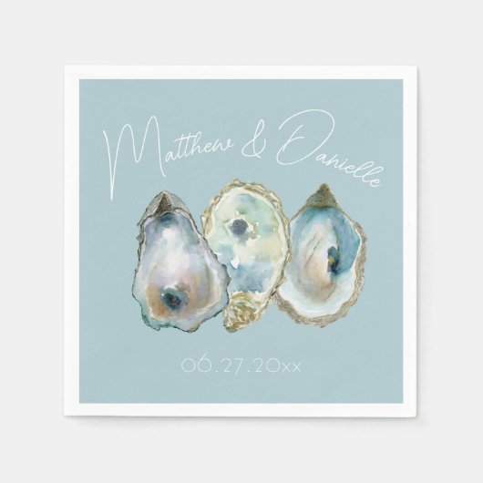 Watercolor Oyster Servet (Voorkant)