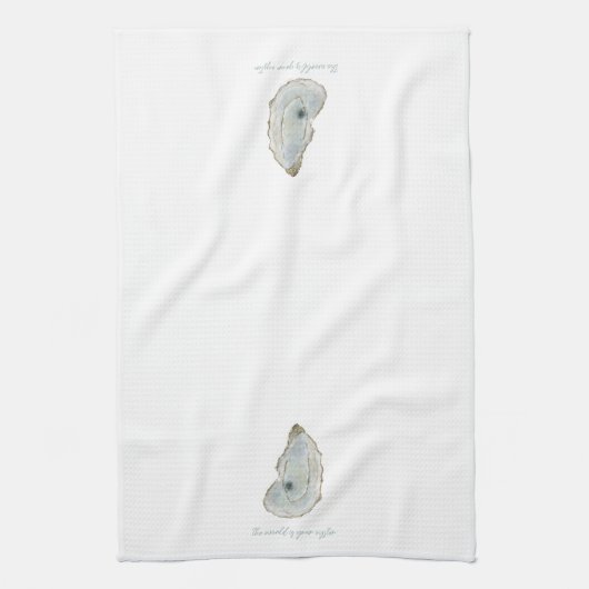 Watercolor Oyster  Theedoek (Verticaal)