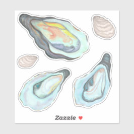 Watercolor Oysters Kiss Cut Vinyl Sticker