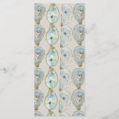 Watercolor Oysters Wedding- Light Blue Flat Menu (Achterkant)