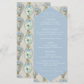 Watercolor Oysters Wedding- Light Blue Flat Menu (Voorkant / Achterkant)