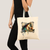 Watercolor Paard En Sleutel Tote Bag (Voorkant (product))