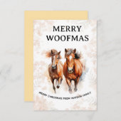 Watercolor Paard Prettig Woefmis Kerstkaart Kaart (Voorkant / Achterkant)