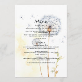 Watercolor Paardenbloem Bruiloft Menu