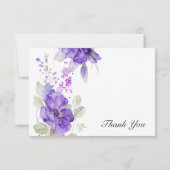 Watercolor Paars Bloem Engagement Cadeau Bedankkaart (Achterkant)