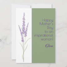 Watercolor paars lavendel wens moeder dag