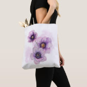 watercolor paarse bloem  tote bag (Dichtbij)