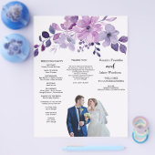 Watercolor paarse bloemboeket flyer (Enkel)
