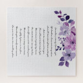 Watercolor paarse bloemboeket legpuzzel (Horizontaal)