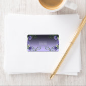 Watercolor Paarse Bloemen Adreslabel Etiket (Insitu)