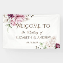 Watercolor Paarse Bloemen Bruiloft