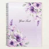 Watercolor Paarse Bloemen Bruiloftsplanner Planner (Voorkant)