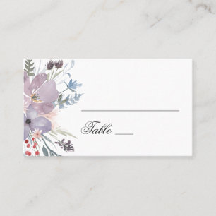 Watercolor paarse bloemen. Lavendel bloemige bruil Plaatskaartje