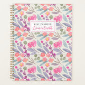 Watercolor Paarse Bloemen Planner (Voorkant)