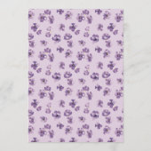 Watercolor Paarse Bloemenkrans Sering Menu (Achterkant)