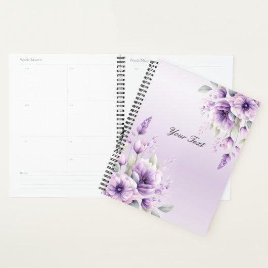 Watercolor Paarse Bloemige Trouw Planner (Display)