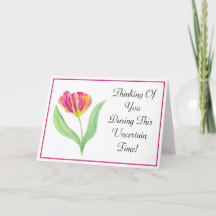 Watercolor Paarse Papegaai Tulp Denk Aan Jou
