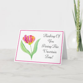 Watercolor Paarse Papegaai Tulp Denk Aan Jou Kaart