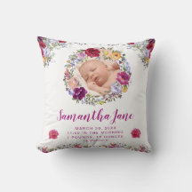 Watercolor Paarse & Rode Bloemen Baby Foto