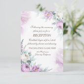 Watercolor Paarse Rozen Stippen Bruiloft Kaart (Staand voorkant)