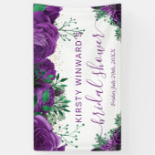 Watercolor Paarse Rozijnen Bruidsmeisjes Ontvangst Spandoek (Verticaal)