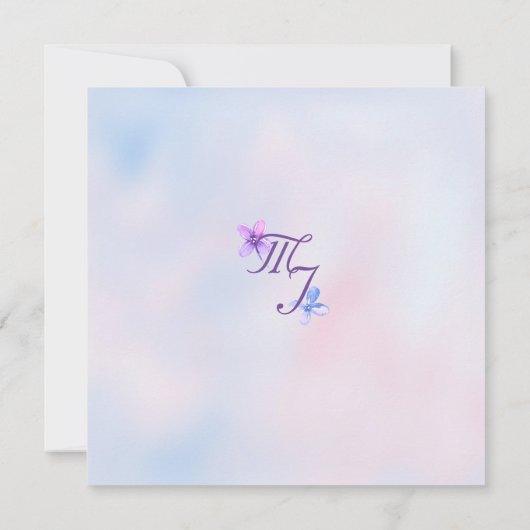 Watercolor Paarse Sering Bloem Uitnodigingskaart Kaart (Achterkant)