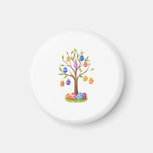 Watercolor Paasboom met hangende versierde eieren Magneet