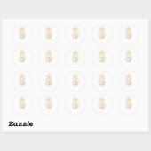 Watercolor Paashaas & Eieren Ronde Sticker (Vel)