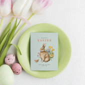 Watercolor Paashaas Feestdagenkaart