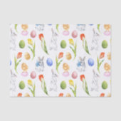 Watercolor Paashaas Lente tulp Tissuepapier (Voorkant)