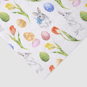 Watercolor Paashaas Lente tulp Tissuepapier (Detail)