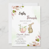 Watercolor Paashaas Ontbijt & Bubbels Kaart (Voorkant)