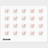 Watercolor Paashaas Ronde Sticker (Vel)