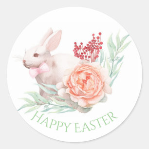 Watercolor Paashaas Ronde Sticker