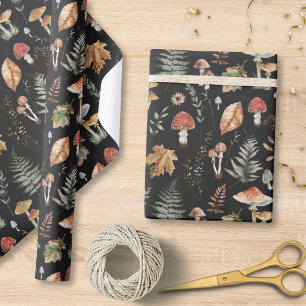 Watercolor Paddenstoel Botanisch Patroon Decoupage Cadeaupapier