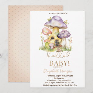Watercolor Paddenstoelen Bloemen Stippen Baby Show Kaart