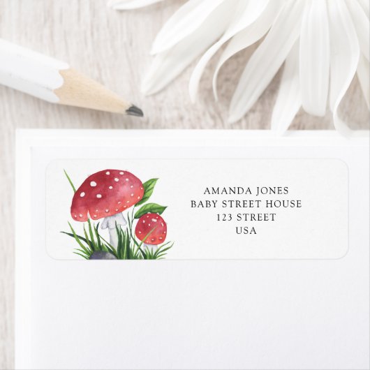 Watercolor PADDENSTOELEN Etiket (Insitu)