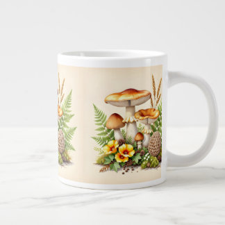 Watercolor paddenstoelen grote koffiekop