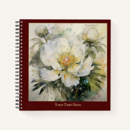 Watercolor Paeonia Officinalis Notitieboek #1
