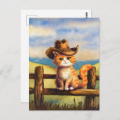 Watercolor Painted Cat Dad Briefkaart (Voorkant / Achterkant)