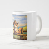 Watercolor Painted Cat Dad Grote Koffiekop (Voorkant rechts)