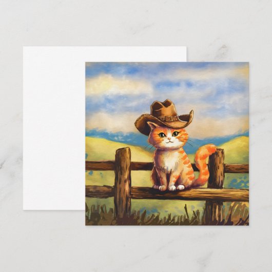 Watercolor Painted Cat Dad Kaart (Voorkant / Achterkant)